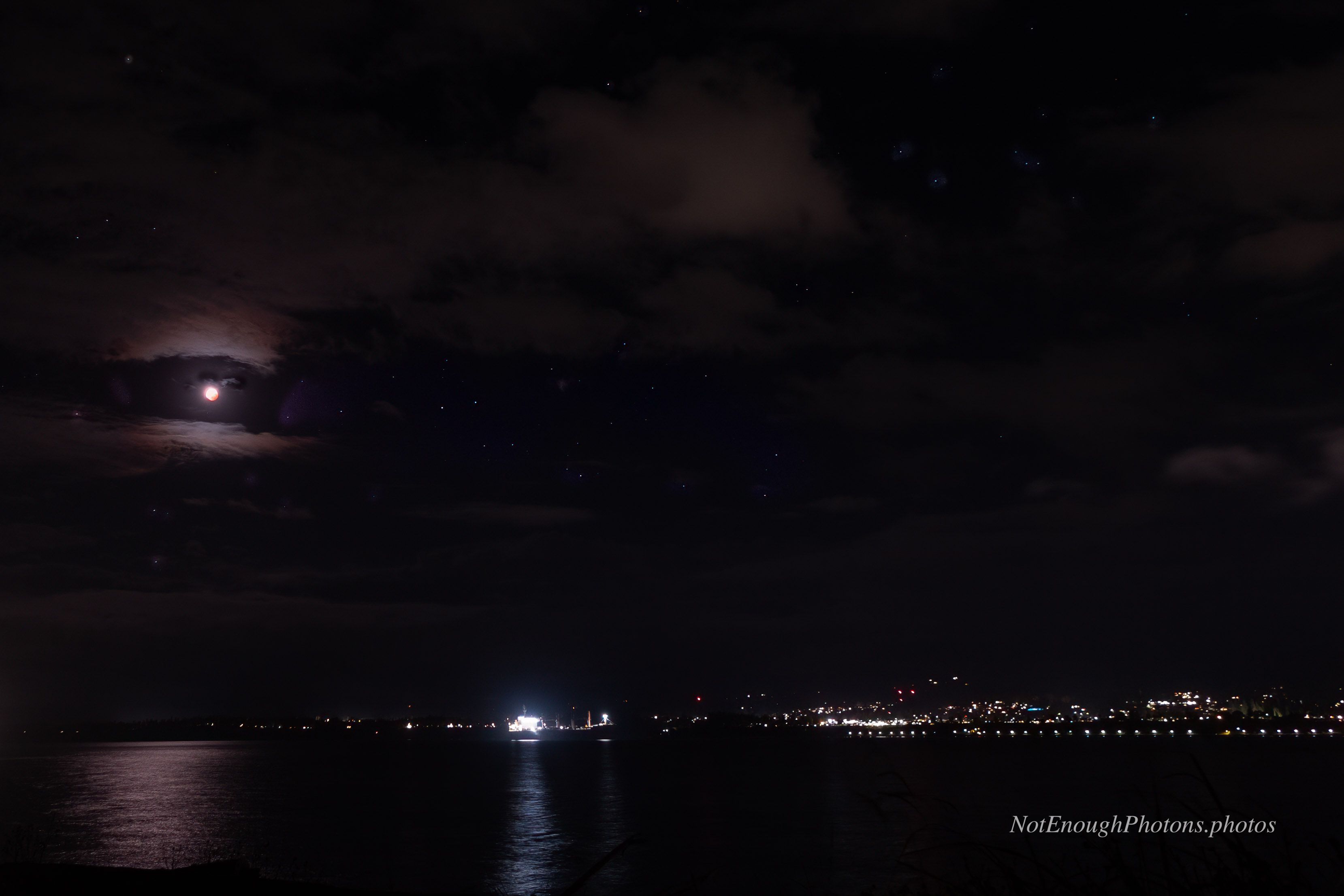 2026 partial lunar eclipse - wide angle image